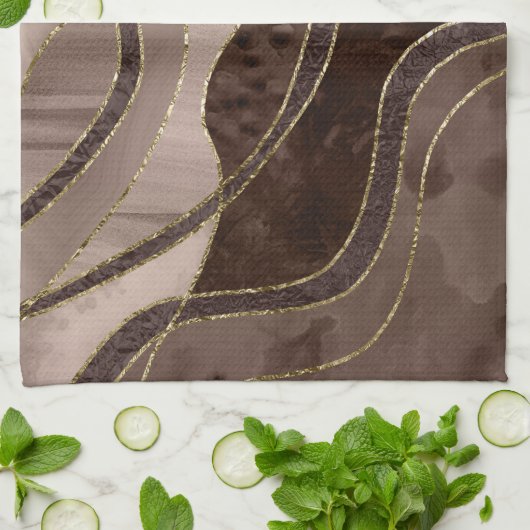 Marble Agate Gold Glam 4 - landscape Geschirrtuch (Gefaltet)