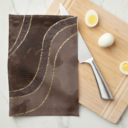 Marble Agate Gold Glam 4 - landscape Geschirrtuch (Viertel Falte)