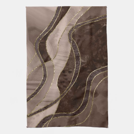 Marble Agate Gold Glam 4 - landscape Geschirrtuch (Vertikal)