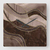 Marble Agate Gold Glam 4 - landscape Quadratische Wanduhr (Vorderseite)