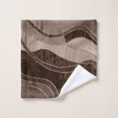 Marble Agate Gold Glam 4 - Landschaft Badhandtuch Set (Waschlappen)