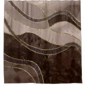 Marble Agate Gold Glam 4 - Landschaft Duschvorhang (Vorderseite)