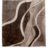 Marble Agate Gold Glam 5 Duschvorhang (Vorderseite)