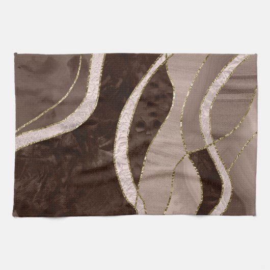 Marble Agate Gold Glam 5 Geschirrtuch (Horizontal)