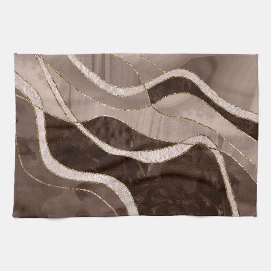 Marble Agate Gold Glam 5 - landscape Geschirrtuch (Horizontal)