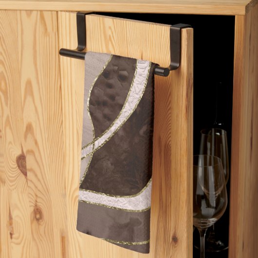 Marble Agate Gold Glam 5 - landscape Geschirrtuch (Drittel gefaltet)