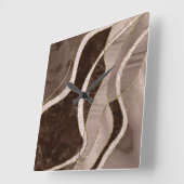 Marble Agate Gold Glam 5 Quadratische Wanduhr (Winkel)