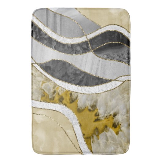 Marble Agate Gold Glam 7 Badematte (Vorderseite Vertikal)