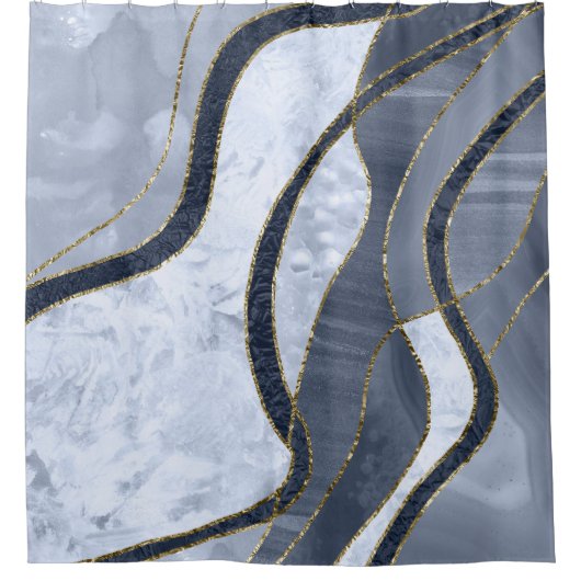 Marble Agate Gold Glam 8 Duschvorhang (Vorderseite)