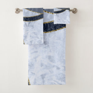 Marble Agate Gold Glam 8 - Landschaft Badhandtuch Set