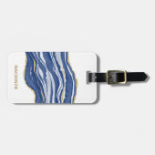 Marble Agate Gold Glitzer Gepäckanhänger (Vorderseite horizontal)