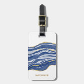 Marble Agate Gold Glitzer Gepäckanhänger (Vorderseite vertikal)