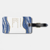 Marble Agate Gold Glitzer Gepäckanhänger (Rückseite horizontal)