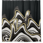 MARBLE AGATE GOLD GLITZER GLAM DUSCHVORHANG (Vorderseite)