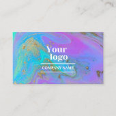 Marble Agate Holographic Instagram Qr Code Visitenkarte (Vorderseite)