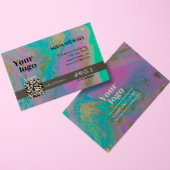 Marble Agate Holographic Instagram Qr Code Visitenkarte