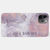 Marble Agate Lila und Gold Personalisiert Case-Mate iPhone Hülle (Rückseite (Horizontal))