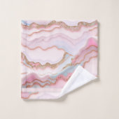 Marble Agate Modern Blue Pink Gold Collection Badhandtuch Set (Waschlappen)