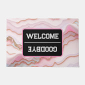 Marble Agate Modern Blue Pink Gold Collection Fußmatte (Vorderseite)