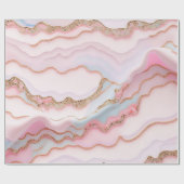 Marble Agate Modern Blue Pink Gold Collection Geschenkpapier (Flach)