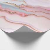 Marble Agate Modern Blue Pink Gold Collection Geschenkpapier (Ecke)