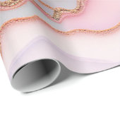 Marble Agate Modern Blue Pink Gold Collection Geschenkpapier (Rolleneckpunkt)