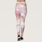 Marble Agate Modern Blue Pink Gold Collection Leggings (Rückseite)