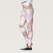 Marble Agate Modern Blue Pink Gold Collection Leggings (Links)
