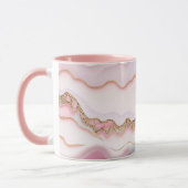 Marble Agate Modern Blue Pink Gold Collection Tasse (Links)