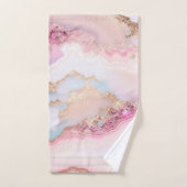 Marble Agate Popular Blue Pink Gold Collection Badhandtuch Set (Handtuch)