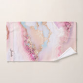 Marble Agate Popular Blue Pink Gold Collection Badhandtuch Set (Handtuch)
