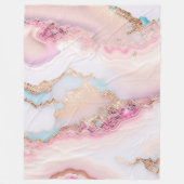 Marble Agate Popular Blue Pink Gold Collection Fleecedecke (Vorderseite)