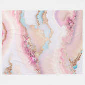 Marble Agate Popular Blue Pink Gold Collection Fleecedecke (Vorderseite (Horizontal))