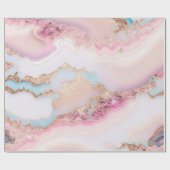 Marble Agate Popular Blue Pink Gold Collection Geschenkpapier (Flach)