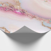 Marble Agate Popular Blue Pink Gold Collection Geschenkpapier (Ecke)