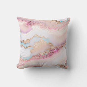 Marble Agate Popular Blue Pink Gold Collection Kissen