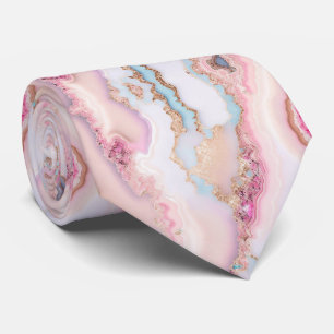 Marble Agate Popular Blue Pink Gold Collection Krawatte