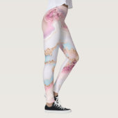 Marble Agate Popular Blue Pink Gold Collection Leggings (Rechts)