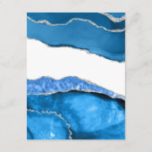 Marble Agate Royal Blue Hochzeit Details Begleitkarte (Rückseite)