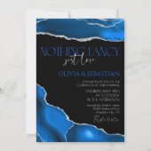 Marble Agate Royal Blue Hochzeit Einladung (Vorderseite)