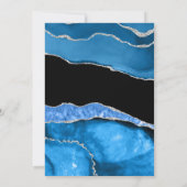Marble Agate Royal Blue Hochzeit Einladung (Rückseite)