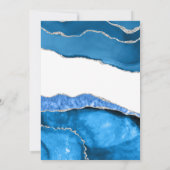 Marble Agate Royal Blue Hochzeit Einladung (Rückseite)