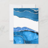 Marble Agate Royal Blue Menu Choice Wedding RSVP (Rückseite)