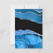 Marble Agate Royal Blue Menu Choice Wedding RSVP Karte (Rückseite)