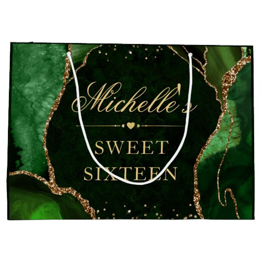 Marble Agate Sweet 16 Große Geschenktüte (Rückseite)
