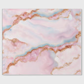 Marble Agate Trendy Blue Pink Gold Collection Geschenkpapier (Flach)