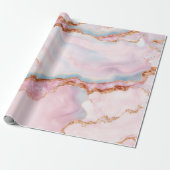 Marble Agate Trendy Blue Pink Gold Collection Geschenkpapier (Ungerollt)