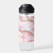 Marble Agate Trendy Blue Pink Gold Collection Trinkflasche (Rückseite)