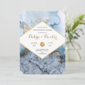 Marble Agate Verlobung Einladung (Stehend Vorderseite)