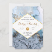 Marble Agate Verlobung Einladung (Vorderseite)